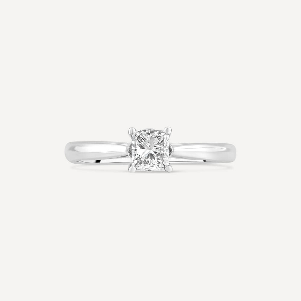 Platinum Princess Cut 0.50ct Tulip Setting Engagement Ring