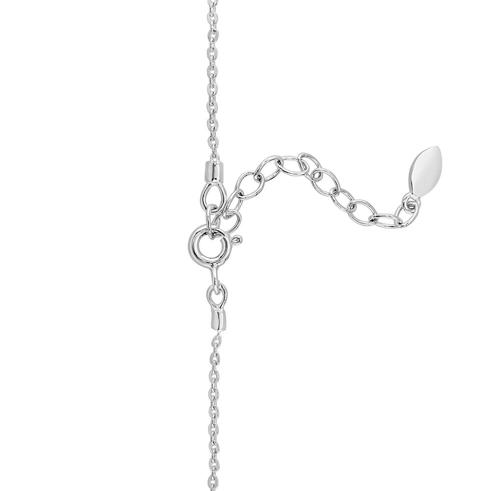 Sterling Silver Marquis Cubic Zirconia With Forward Drop Necklet image number 3