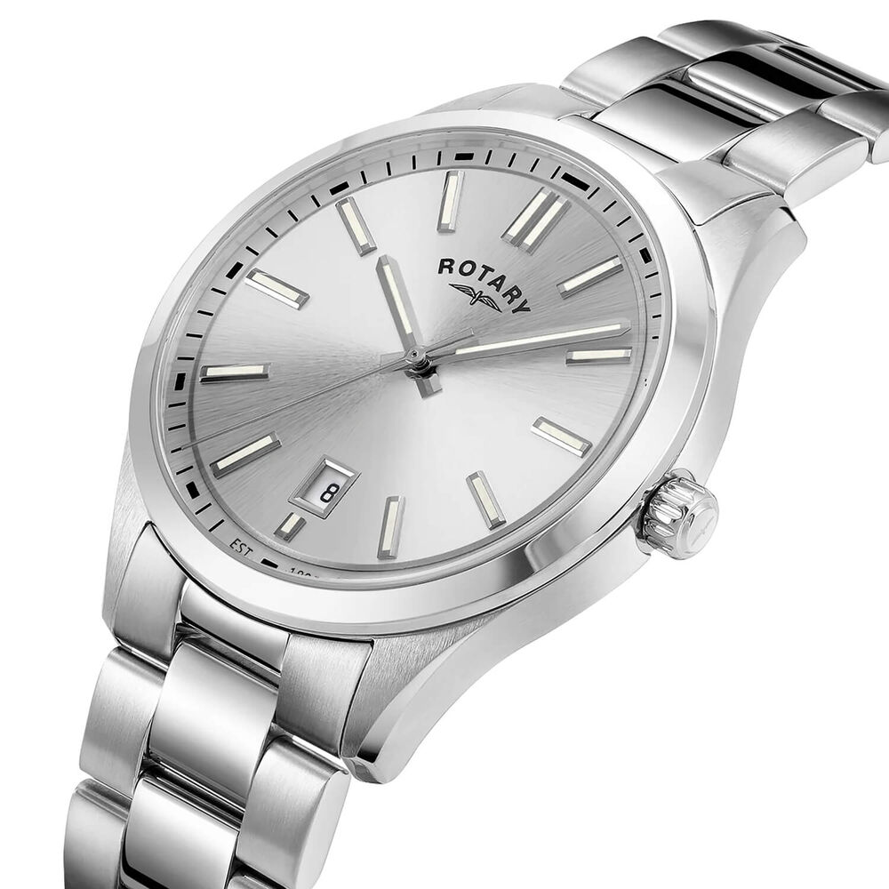 Rotary Heritage 40mm Silver Dial Stainless Steel Bracelet Watch
