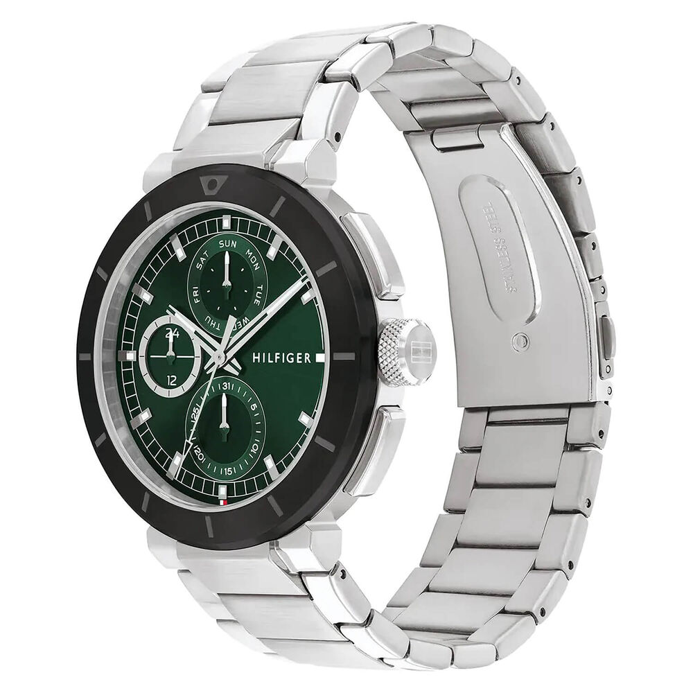 Tommy Hilfiger Chronograph 44mm Green Dial Steel Bracelet Watch image number 1