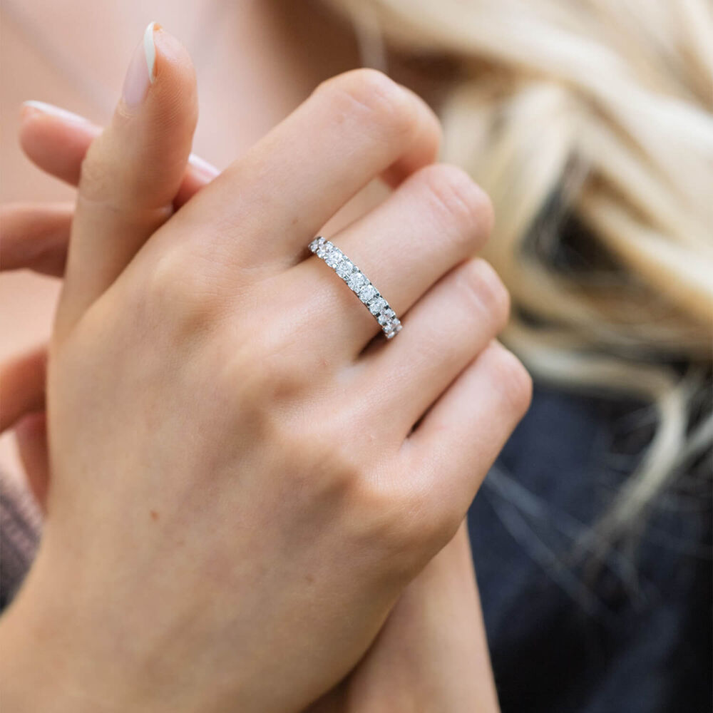 Platinum 1.00ct Diamond 3/4 Full Eternity Ring image number 5