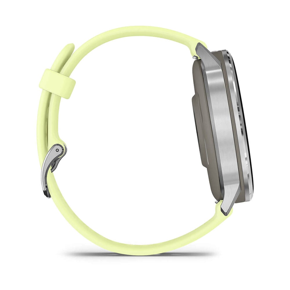 Garmin Venu 4 45mm Silver Bezel Citron Silicone Strap Watch image number 6