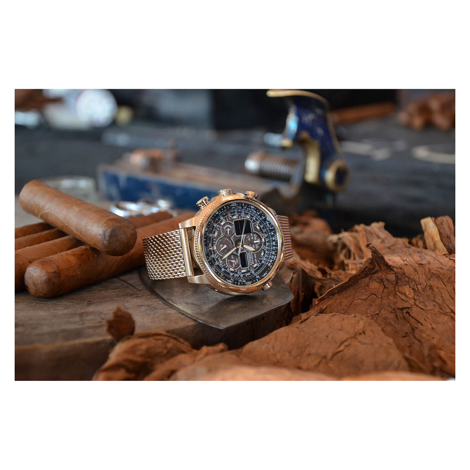 Citizen Navihawk A T Rose Gold Mesh Watch