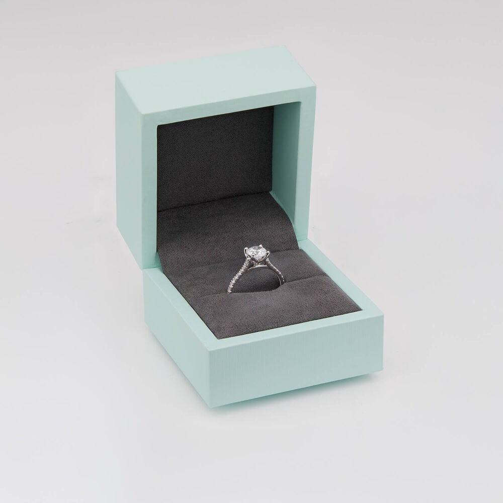 Born Platinum Lab Grown 1.40ct Round Brilliant Solitaire & Diamond Sides Ring image number 4