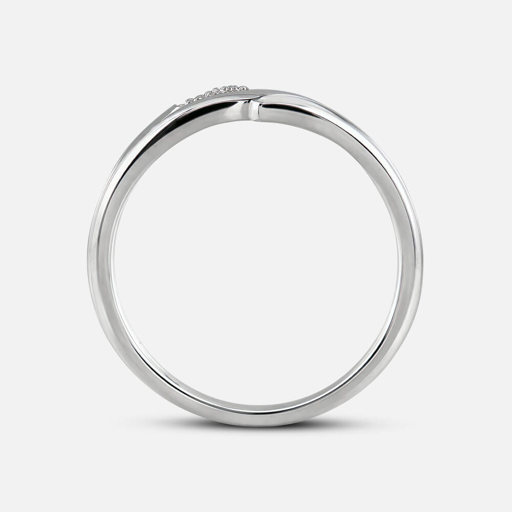 Sterling Silver Three Strand Pave Cubic Zirconia Tip Ring