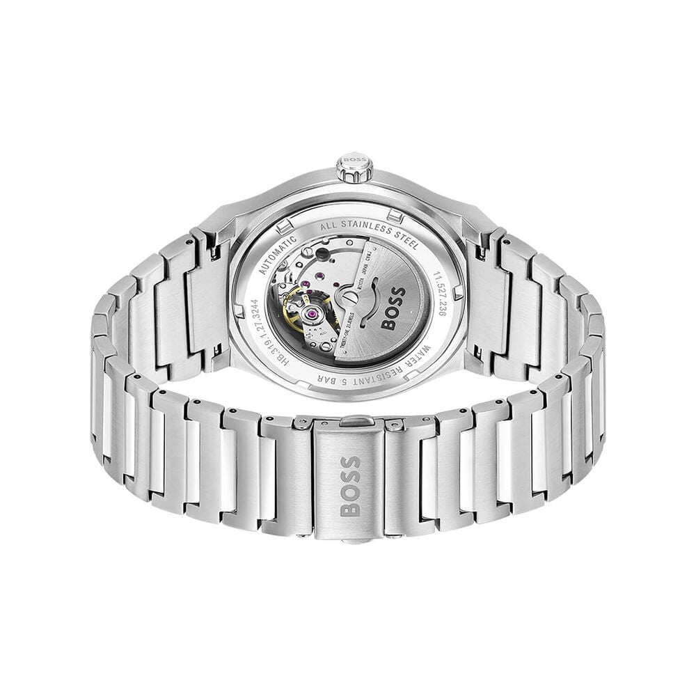 BOSS Candor Automatic 41mm Silver Dial Steel Bracelet Watch image number 3