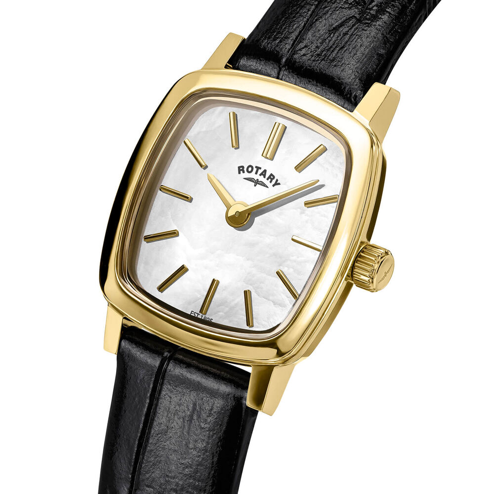 Rotary Heritage Astoria 21.20x26.30mm Mother Of Pearl Dial Black Leather Strap Watch