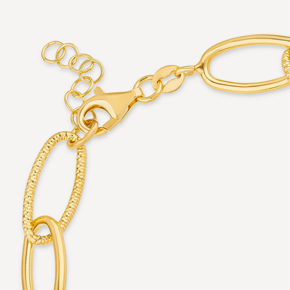 Silver & Yellow Gold Plated Open Curb Link Bracelet image number 4