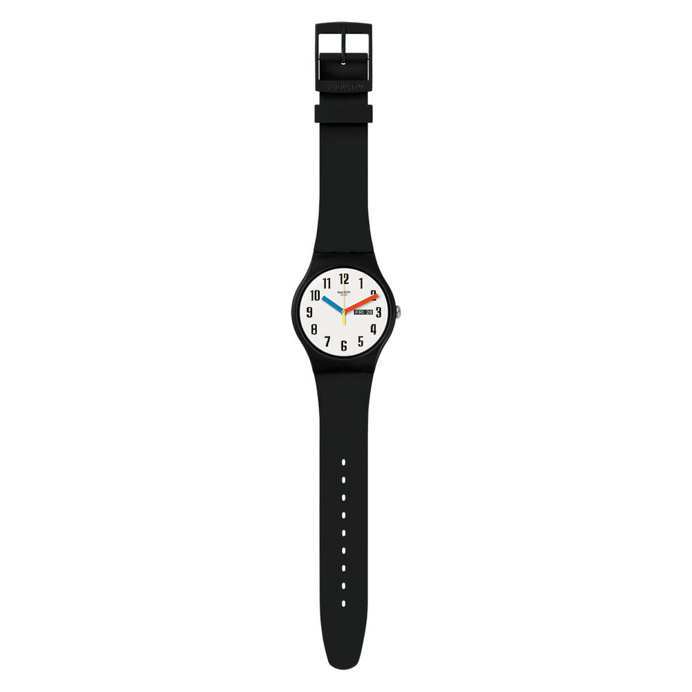 Swatch Elementary White Dial Biosourced Material Strap Watch image number 1