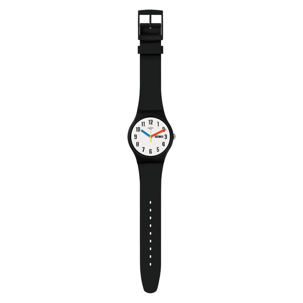 Swatch Elementary White Dial Biosourced Material Strap Watch