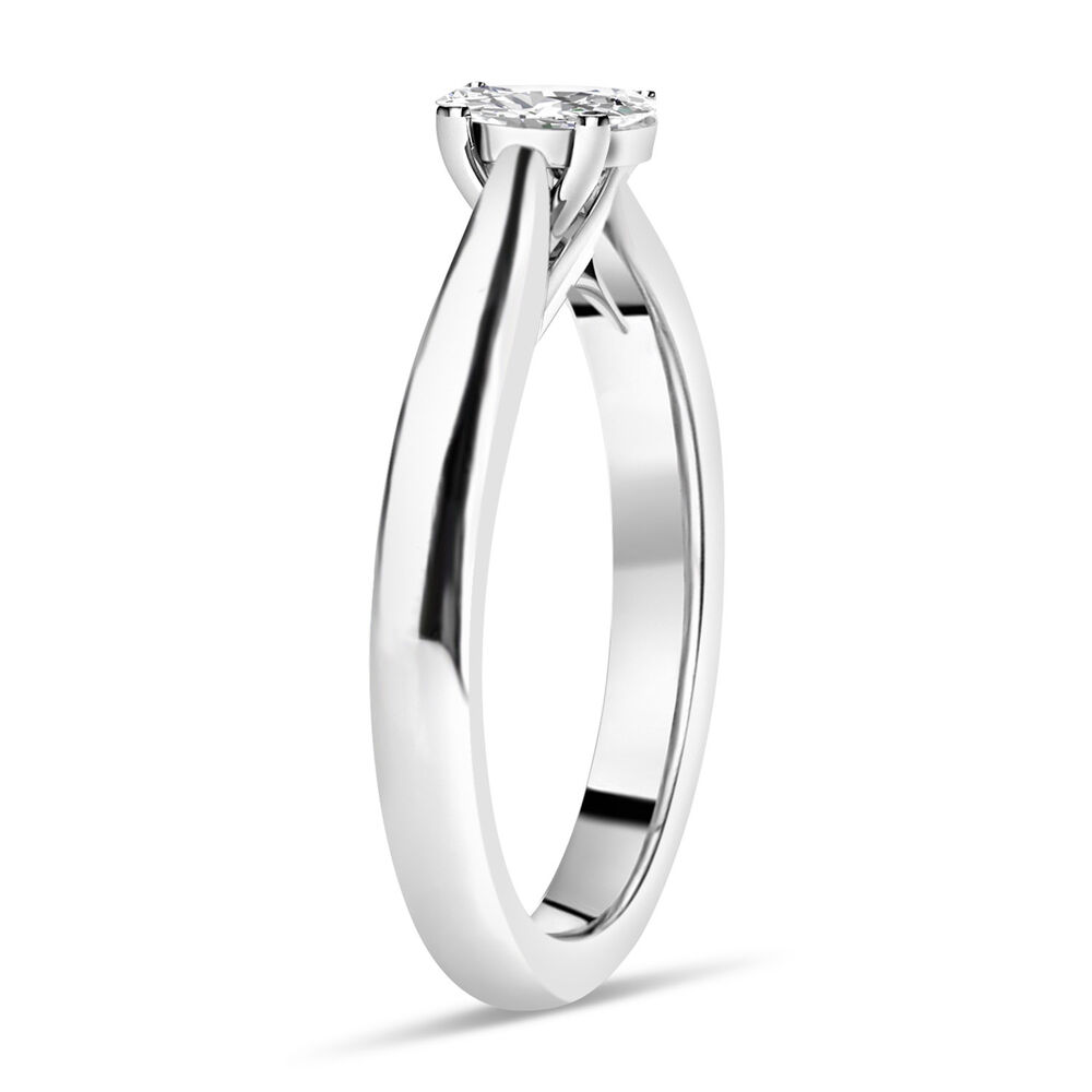18ct White Gold 0.40ct Oval Diamond Orchid Setting Ring image number 2