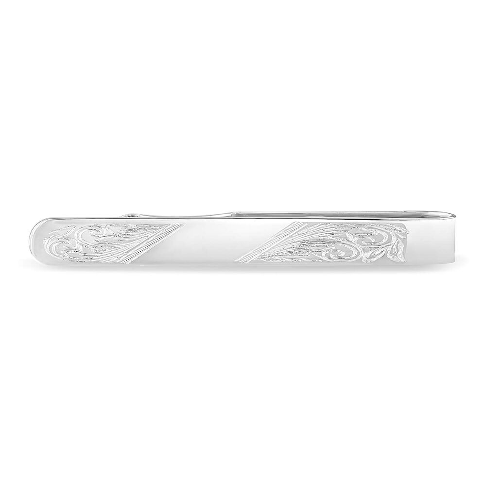 Sterling Silver Engraved Tie Bar image number 0
