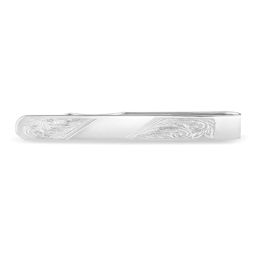 Sterling Silver Engraved Tie Bar