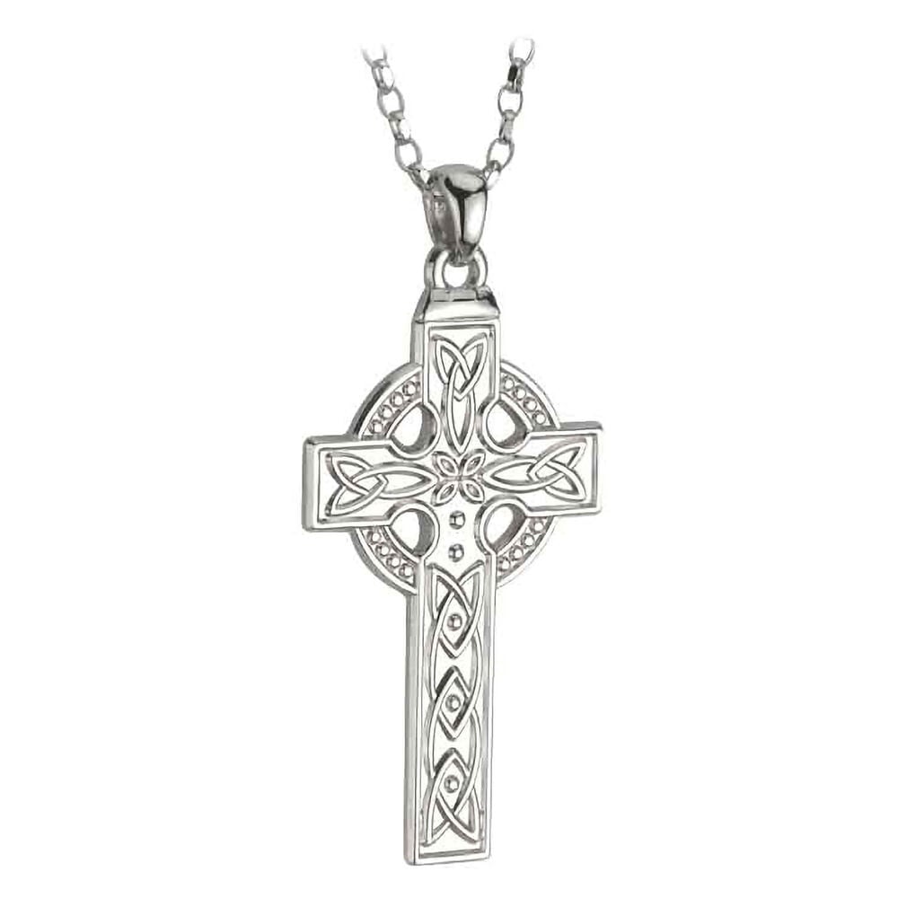 Sterling Silver Large Celtic Knot Cross Pendant image number 0