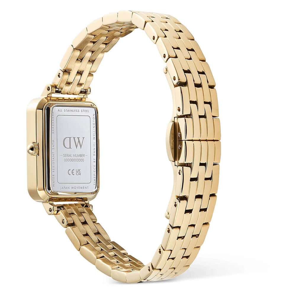 Daniel Wellington Quadro 20x26mm White Dial Yellow Gold Bracelet Watch image number 3