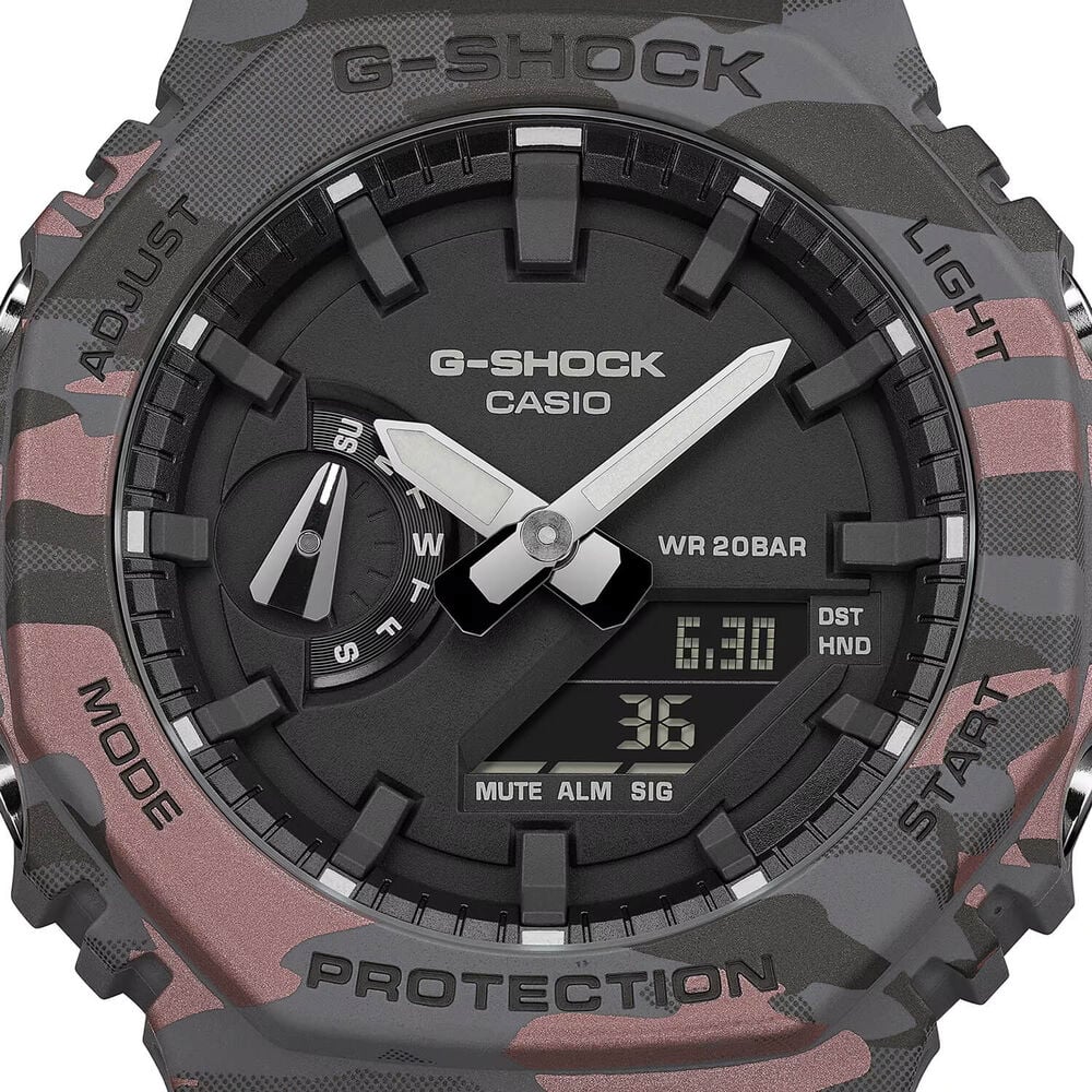 G-SHOCK GA-2100 Series 48.5x45.4mm Black Analogue & Digital Display Camouflage Strap Watch