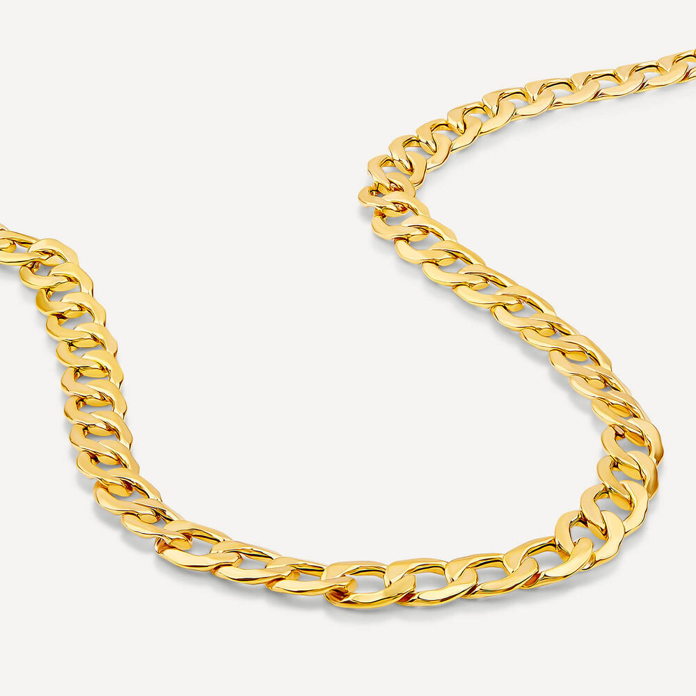 9ct Yellow Gold Oval Curb Chain Necklace image number 2