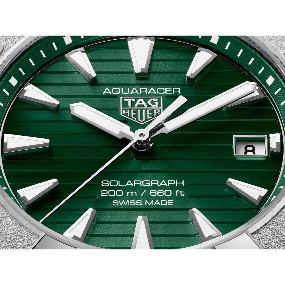 TAG Heuer Aquaracer Professional Solargraph 200 40mm Green Dial Steel Bracelet Watch
