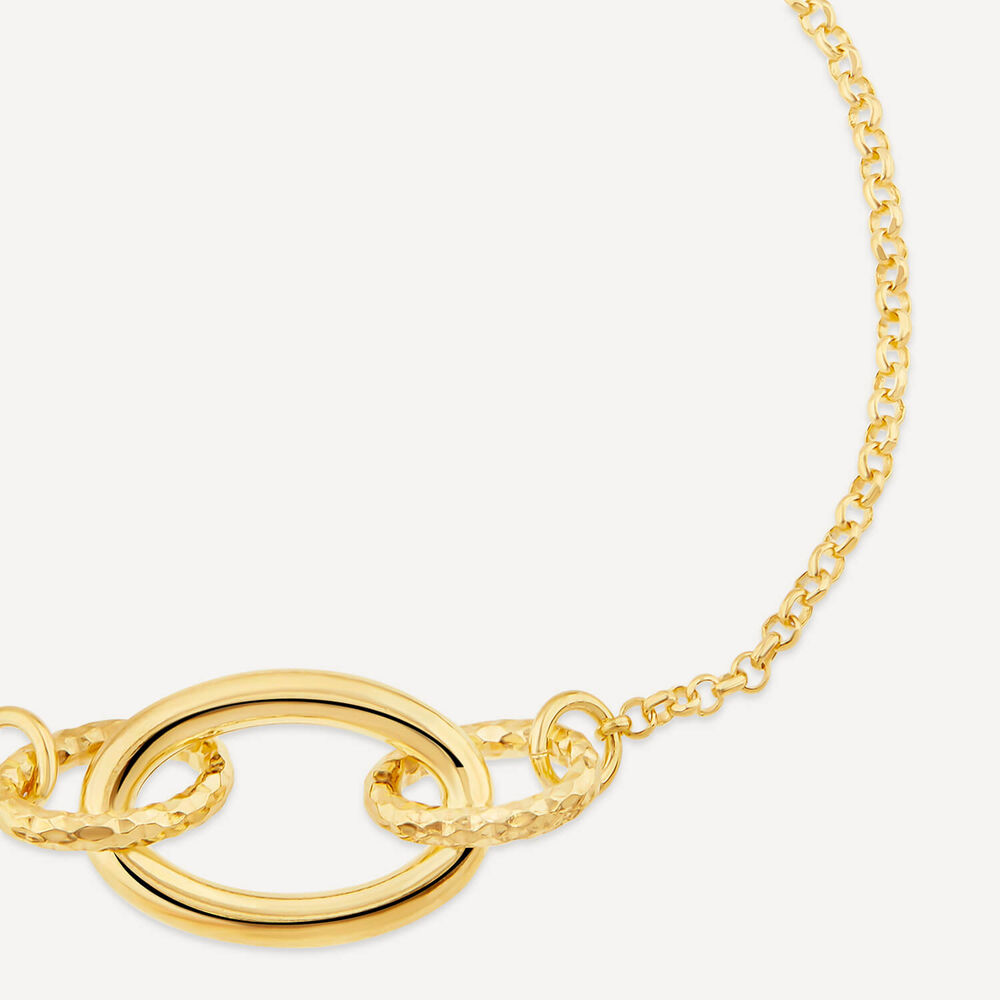 Yellow Gold Plated Sterling Silver Diamond Cut & Polished Link Bracelet image number 1