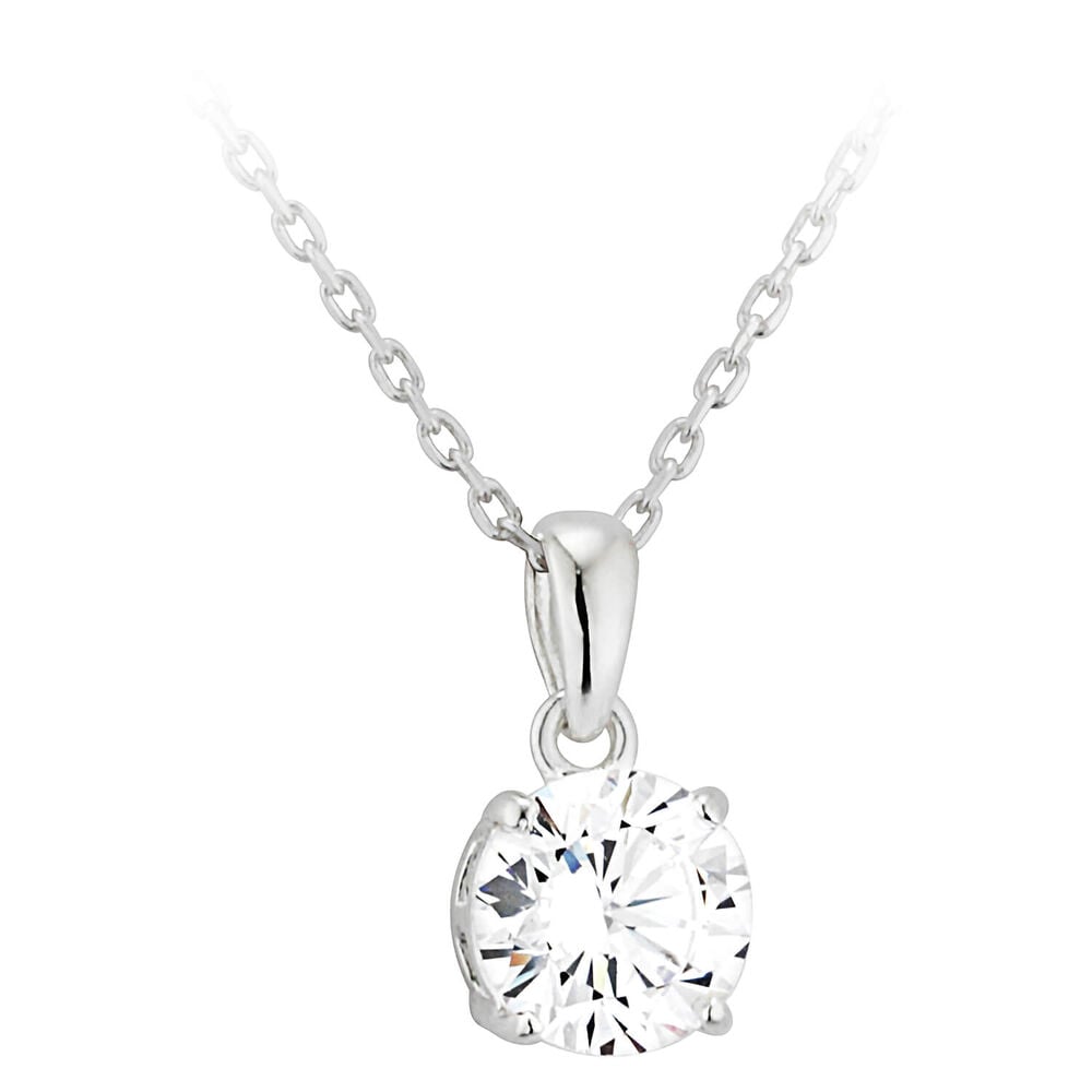 Sterling Silver and Cubic Zirconia Pendant (Chain Included)