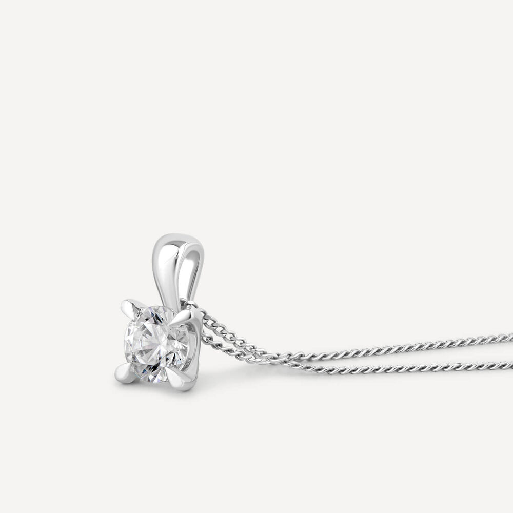 18ct White Gold 0.70ct Diamond Orchid Setting Pendant