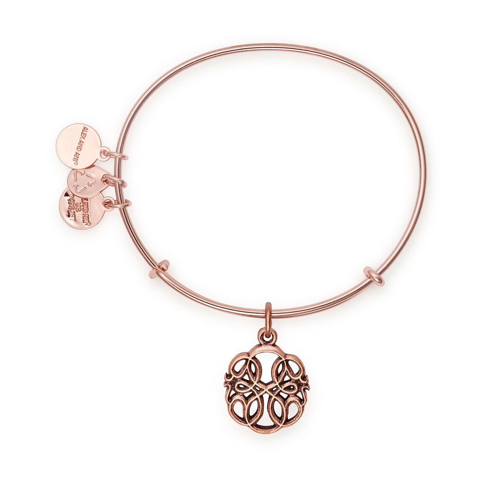 Alex And Ani Path Of Life Rose Gold Charm Bangle image number 1