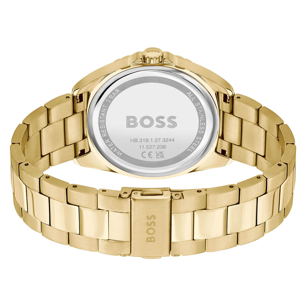 BOSS Atea Green Dial Yellow God IP Case & Bracelet Watch image number 3