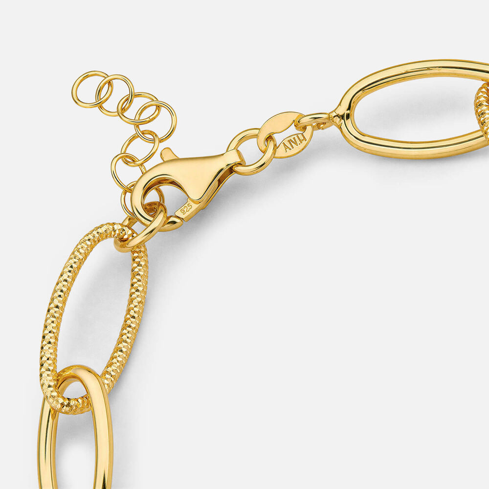 Yellow Gold Plated Sterling Silver Open Curb Link Bracelet