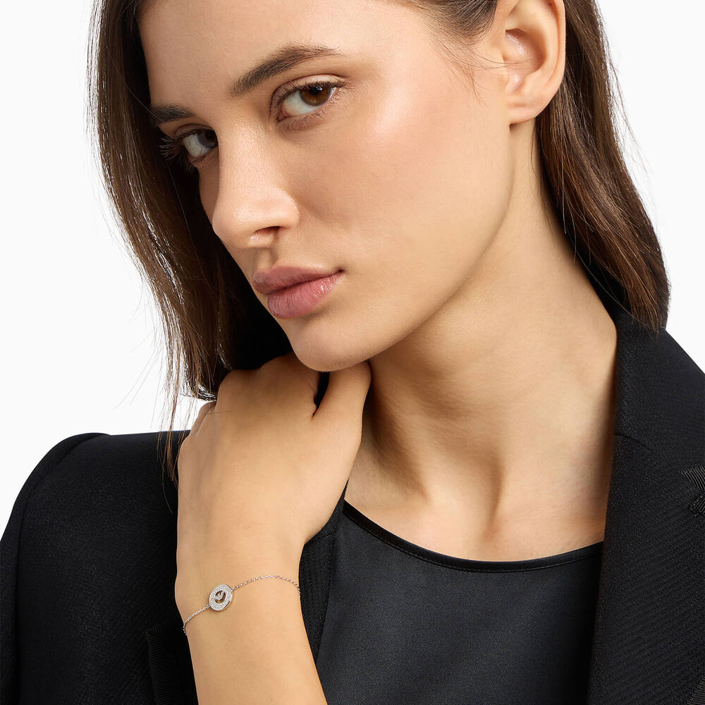 Emporio Armani Sterling Silver Cubic Zirconia Eagle Logo Bracelet image number 2