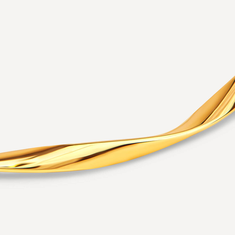 9ct Yellow Gold Twisted Tube Bangle image number 2