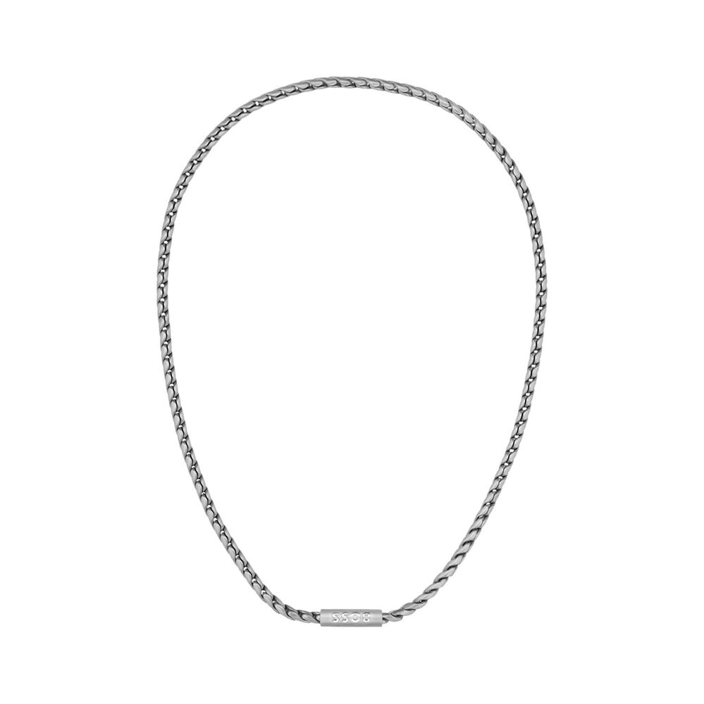 BOSS Doran Silver Tone Stainless Steel Chain Necklace