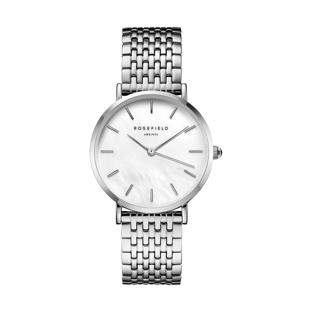 Rosefield Upper East Side Silver 33mm Mother of Pearl Dial Steel Bracelet Watch image number 0