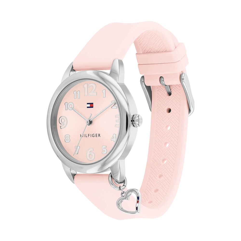 Tommy Hilfiger Girls 34mm Pink Dial Silicone Strap Watch