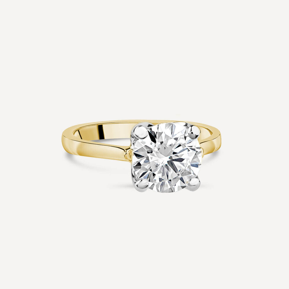 Born 18ct Yellow Gold 2.00ct Lab Grown Round Solitaire Diamond Ring image number 2