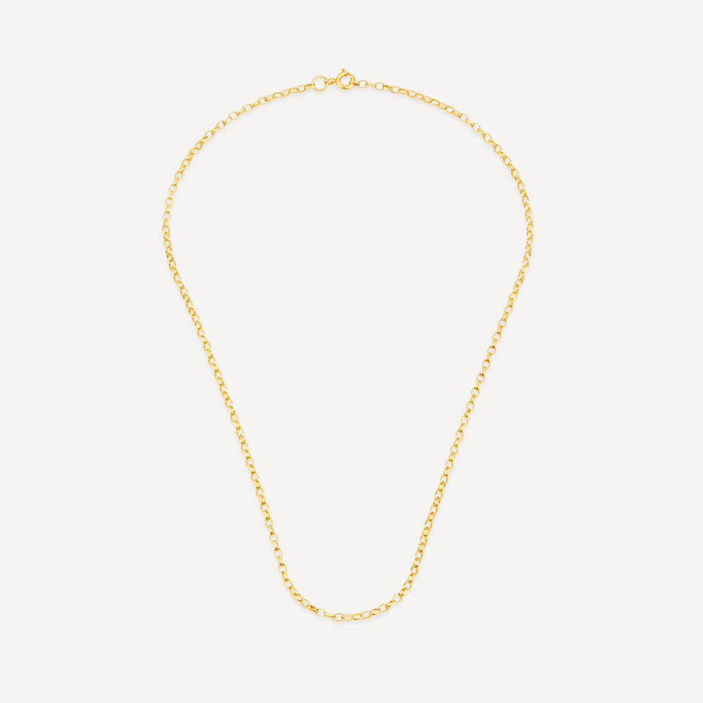 9ct Yellow Gold 18' Small Belcher Link Chain Necklet image number 2