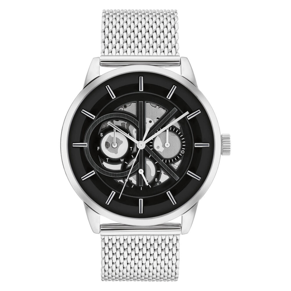 Calvin Klein Architectural 43mm Skeleton Black Dial Watch