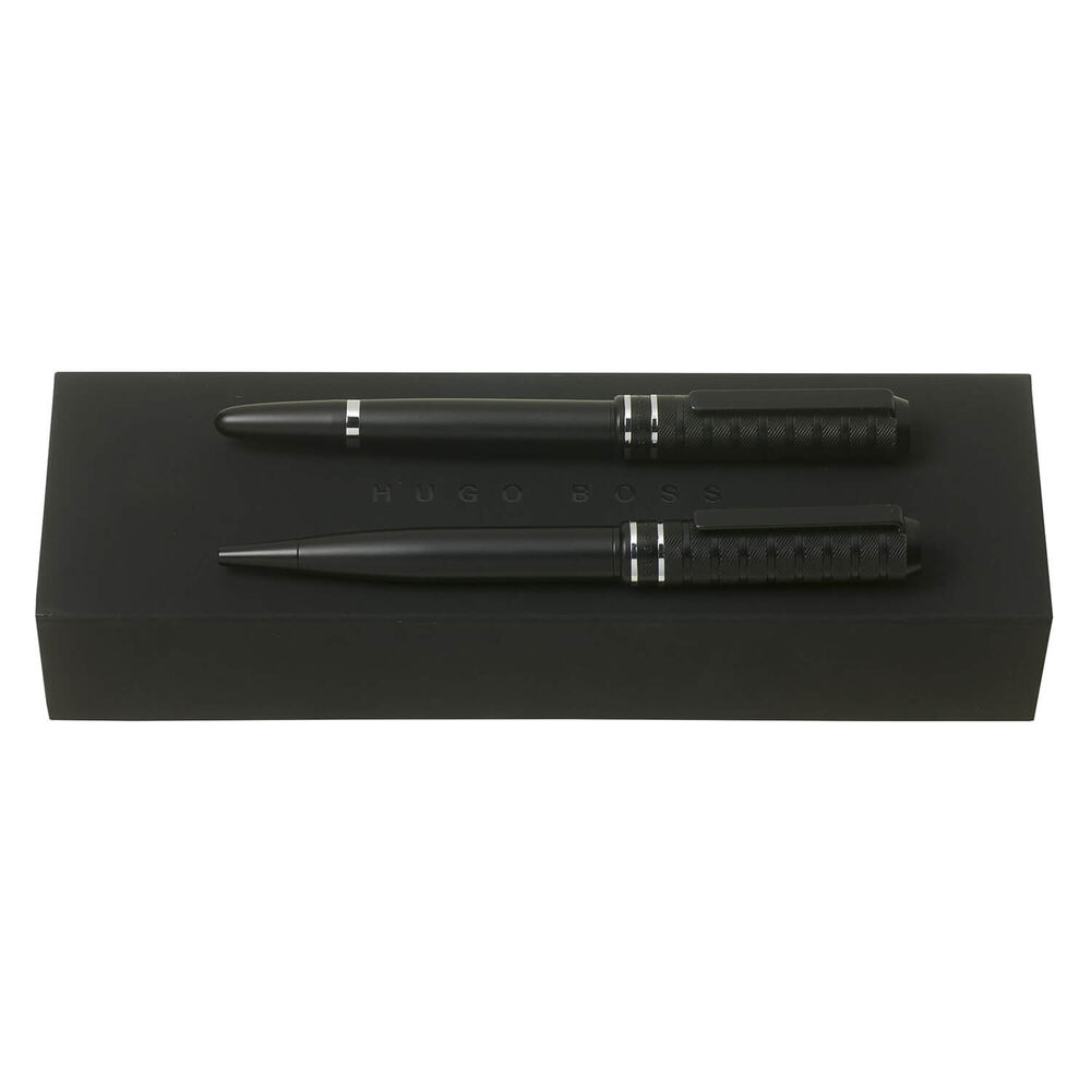 Hugo Boss Level Structure Black Ballpoint Pen Fountain Pen Set image number 0