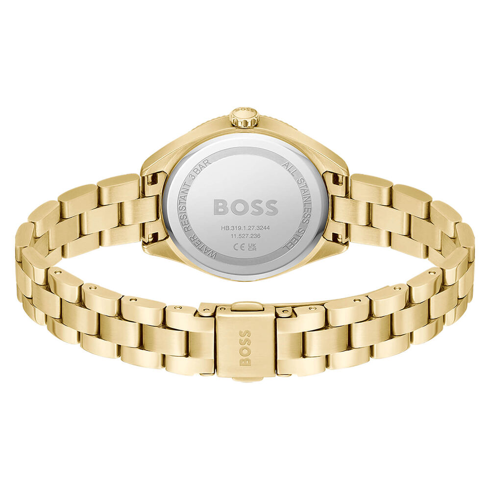 BOSS Sage 32mm Green 3 Hands Dial Yellow Gold IP Case Watch image number 2