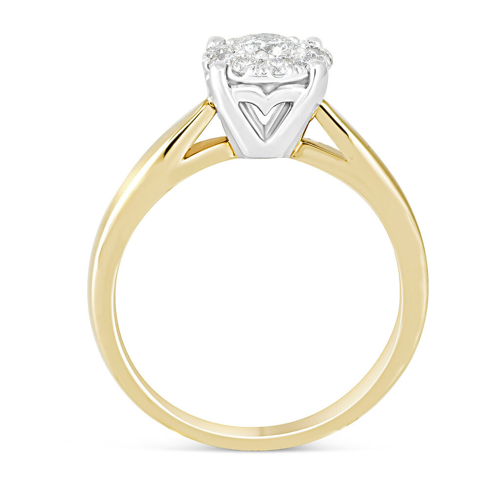 Ladies 18ct Gold Starburst Diamond Ring. image number 2