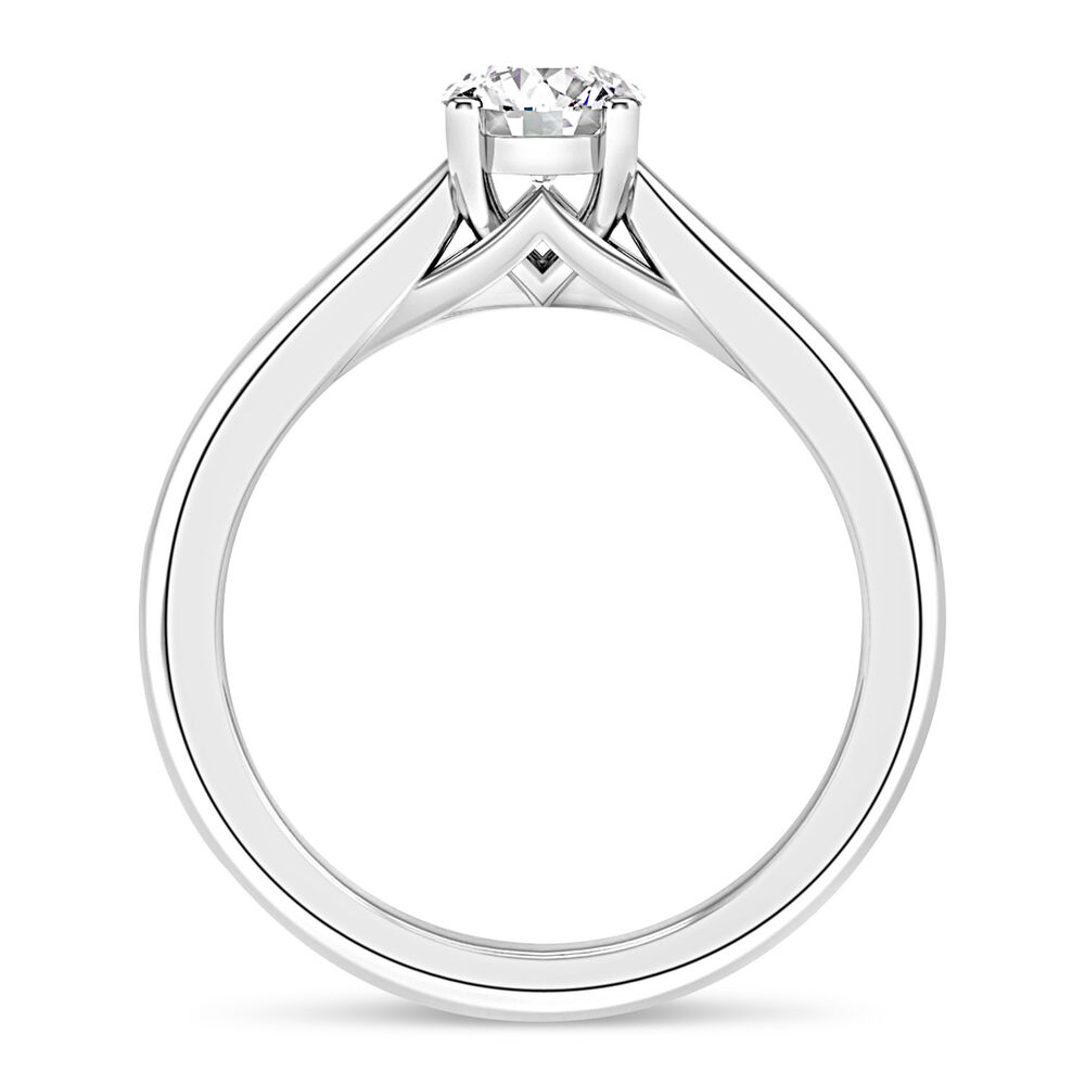 Platinum 0.50ct Round Diamond Orchid Setting Ring image number 4