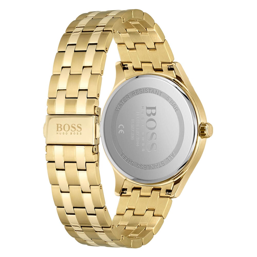 Hugo Boss Elite 41MM Black Dial Yellow Gold IP Case Bracelet Watch image number 5