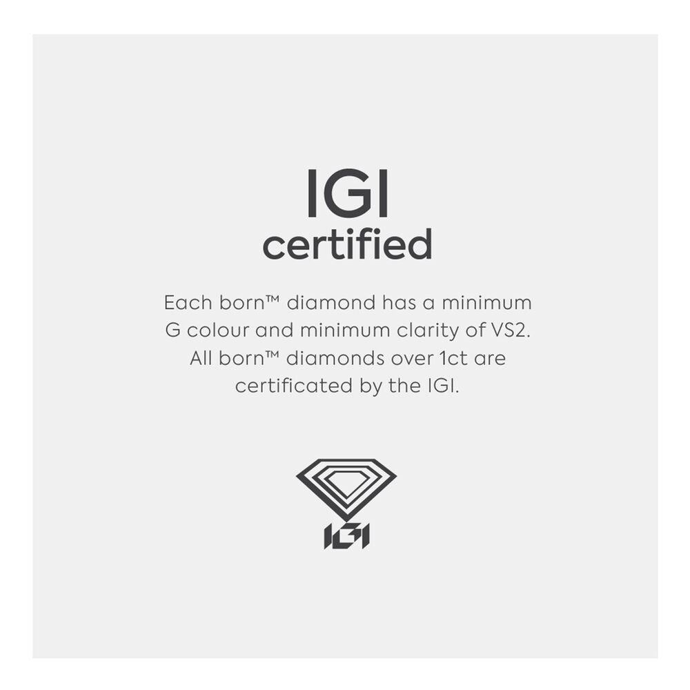 Born Platinum Lab Grown 2.44ct Oval Halo & Diamond Sides Ring image number 4