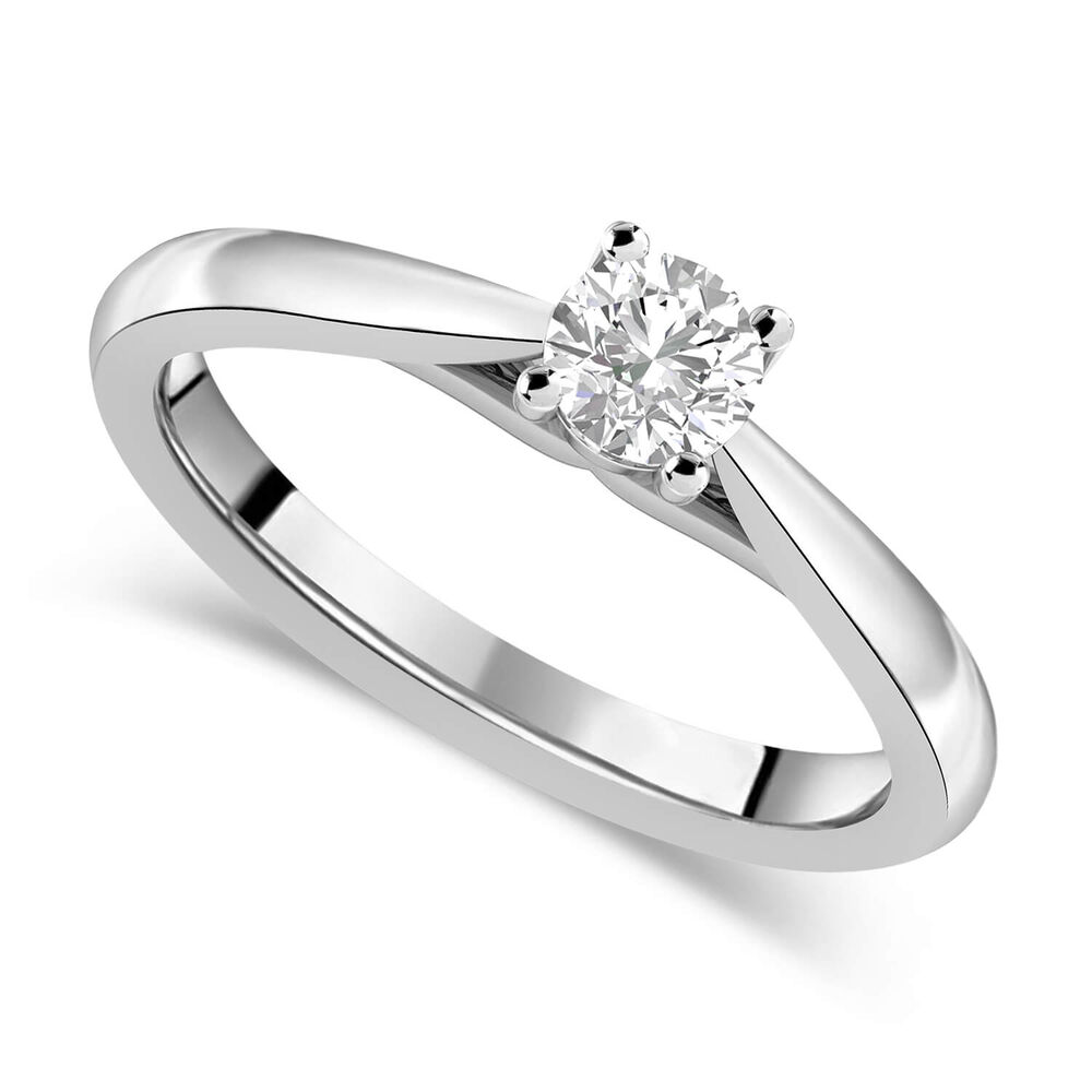 18ct White Gold 0.40ct Round Diamond Orchid Setting Ring image number 0
