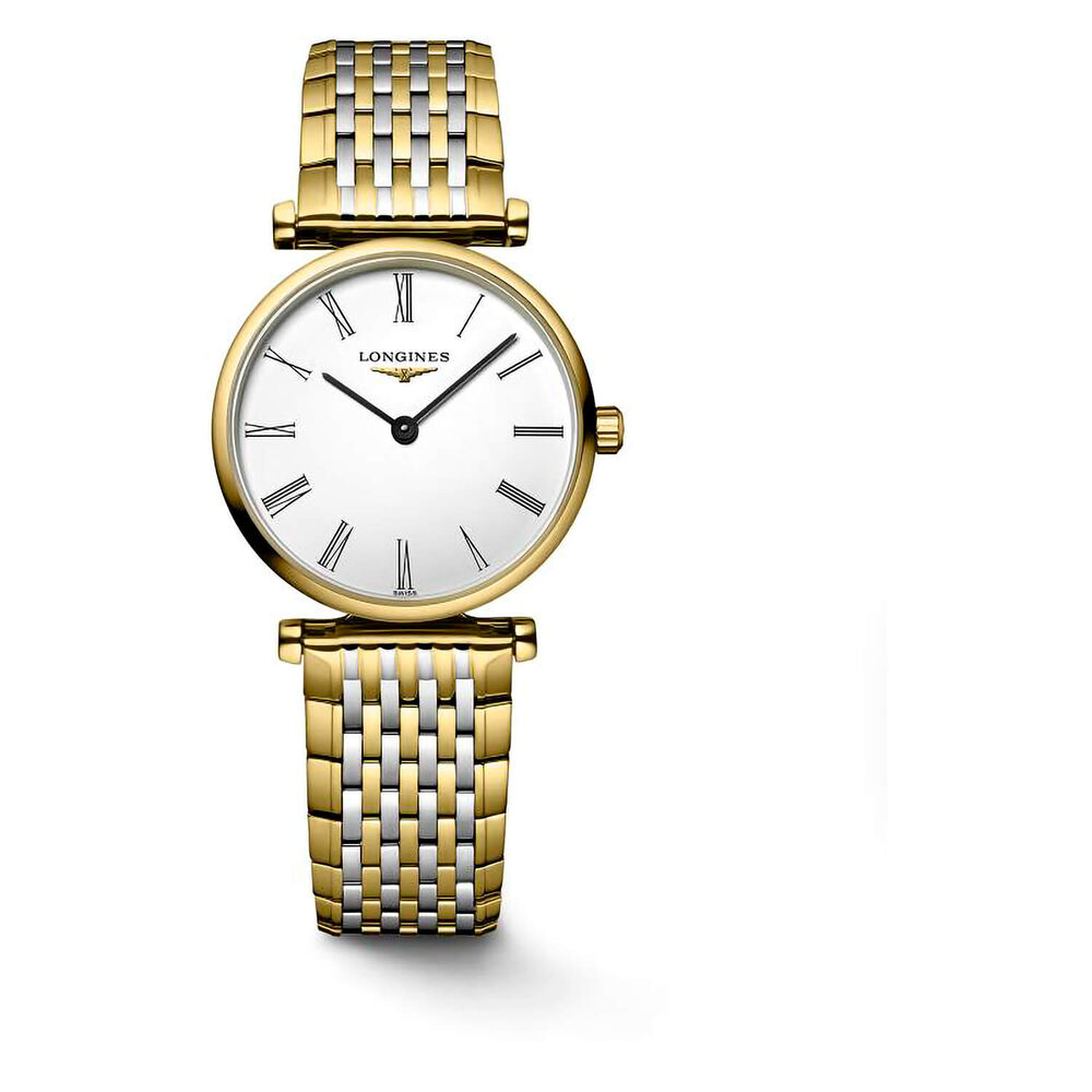Longines Elegance La Grande Classique de Longines 24mm White Dial Roman Numerals Two Tone Bracelet Watch