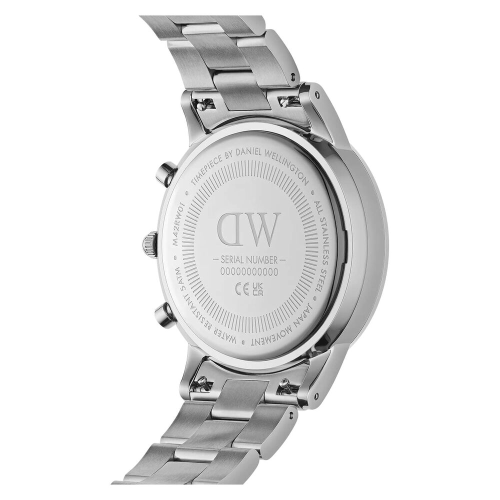 Daniel Wellington Iconic Chronograph 42mm Arctic Blue Sunray Dial Steel Case Watch image number 2