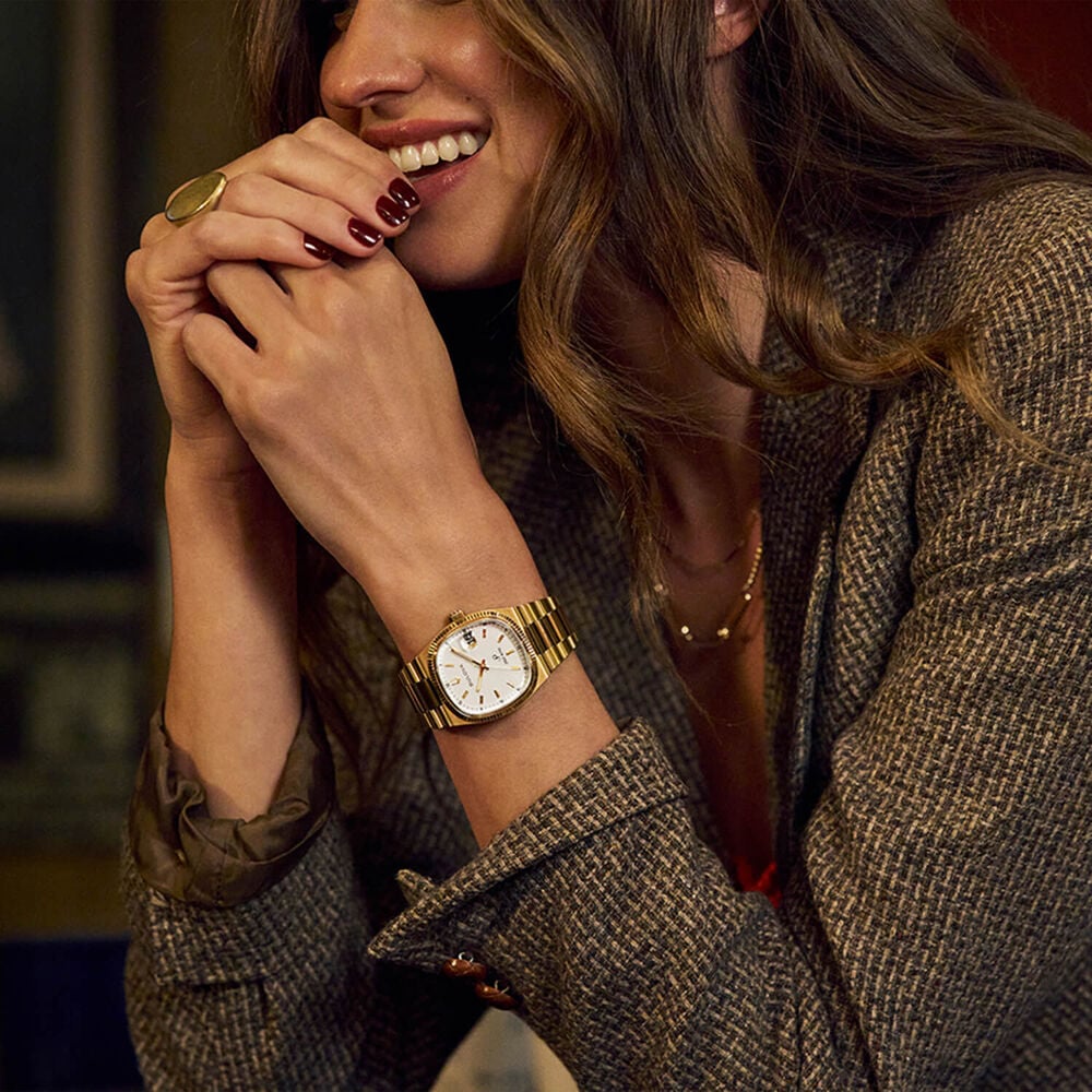 Bulova Super Seville 38mm Silver Dial Gold Tone Steel Bracelet Watch image number 6