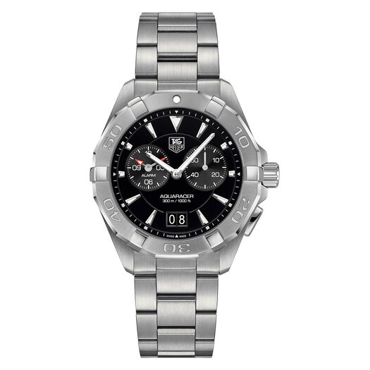 TAG Heuer Aquaracer quartz-alarm men's black bracelet watch
