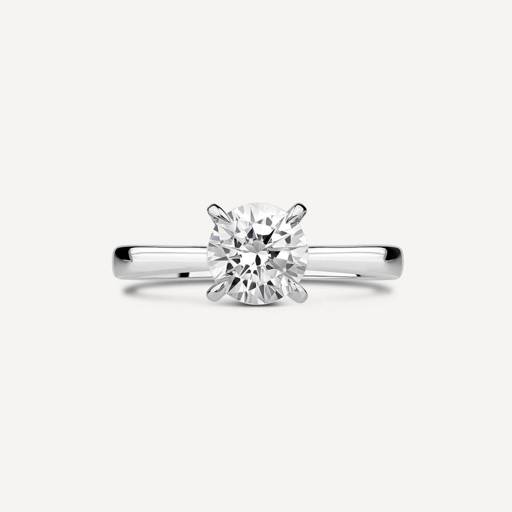 18ct White Gold Lab Grown 1ct Round Brilliant Diamond Engagement Ring image number 1