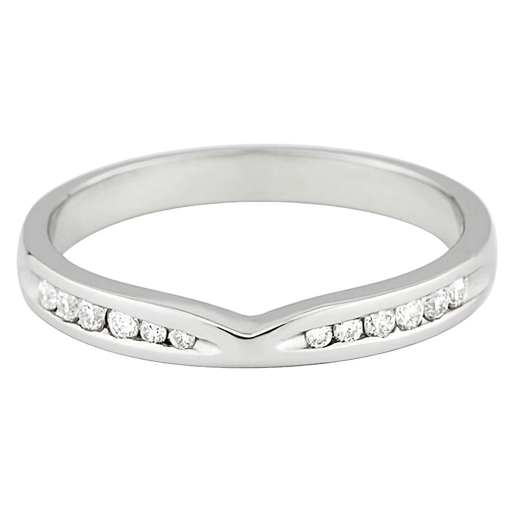 Platinum Gold Shaped Diamond 2.5mm Wedding Ring image number 0