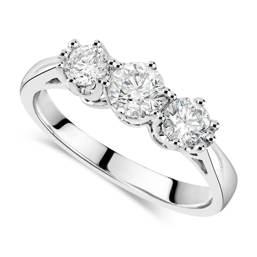 18ct White Gold 3 Stone Engagement Ring image number 0